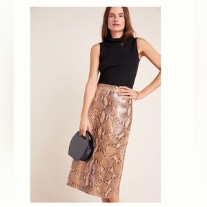 Anthropologie Faux Snake Skin Skirt